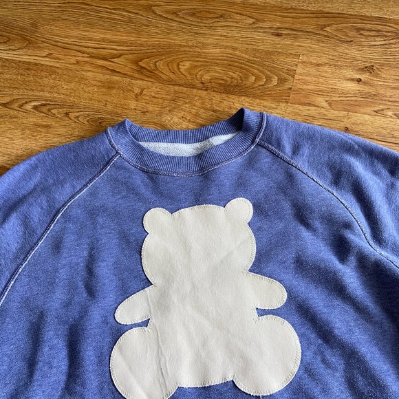 Teddy Fresh Bear appliqué Sweater/Sweatshirt L  Purple - Picture 5 of 14